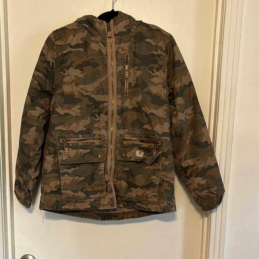 Carhartt Green and Brown Military Field Jacket